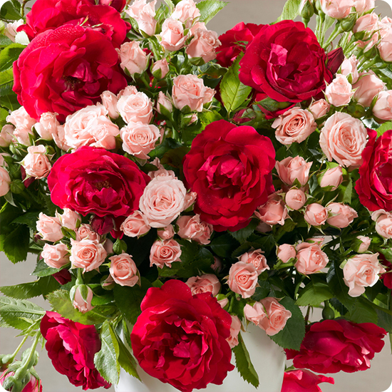 Ramo del florista rosa y rojo 1
