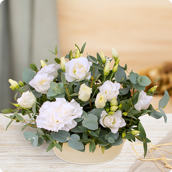 Composición Nácar — flores blancas 1