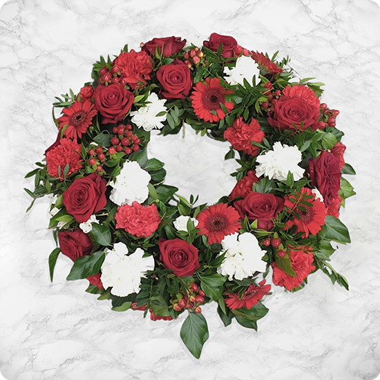 Corona Homenaje Eterno — rosas rojas 1