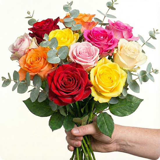 Ramo de rosas multicolor 1