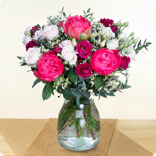 Ramo Paeonia — peonías rosas y fucsia 1
